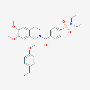 molecular formula C31H38N2O6S B2863909 N,N-diethyl-4-(1-((4-ethylphenoxy)methyl)-6,7-dimethoxy-1,2,3,4-tetrahydroisoquinoline-2-carbonyl)benzenesulfonamide CAS No. 449765-12-2