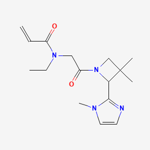molecular formula C16H24N4O2 B2863911 N-{2-[3,3-dimethyl-2-(1-methyl-1H-imidazol-2-yl)azetidin-1-yl]-2-oxoethyl}-N-ethylprop-2-enamide CAS No. 2361734-92-9