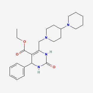 molecular formula C24H34N4O3 B2863913 ethyl 6-({[1,4'-bipiperidine]-1'-yl}methyl)-2-oxo-4-phenyl-1,2,3,4-tetrahydropyrimidine-5-carboxylate CAS No. 904442-99-5