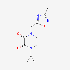 1-Cyclopropyl-4-[(3-methyl-1,2,4-oxadiazol-5-yl)methyl]pyrazine-2,3-dione