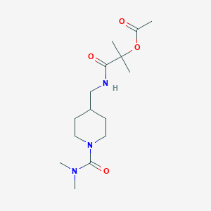 1-(((1-(Dimethylcarbamoyl)piperidin-4-yl)methyl)amino)-2-methyl-1-oxopropan-2-yl acetate