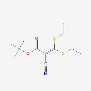 molecular formula C12H19NO2S2 B2863946 Tert-butyl 2-cyano-3,3-bis(ethylsulfanyl)prop-2-enoate CAS No. 1955523-62-2