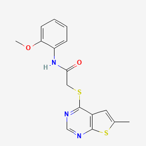 N-(2-methoxyphenyl)-2-(6-methylthieno[2,3-d]pyrimidin-4-yl)sulfanylacetamide