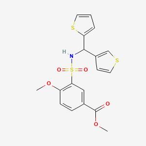 methyl 4-methoxy-3-(N-(thiophen-2-yl(thiophen-3-yl)methyl)sulfamoyl)benzoate