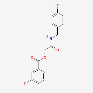 molecular formula C16H13BrFNO3 B2863959 {[(4-BROMOPHENYL)METHYL]CARBAMOYL}METHYL 3-FLUOROBENZOATE CAS No. 1794741-70-0