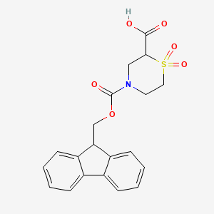 molecular formula C20H19NO6S B2864004 4-{[(9H-fluoren-9-yl)methoxy]carbonyl}-1,1-dioxo-1lambda6-thiomorpholine-2-carboxylic acid CAS No. 2138514-95-9