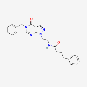 N-(2-(5-benzyl-4-oxo-4,5-dihydro-1H-pyrazolo[3,4-d]pyrimidin-1-yl)ethyl)-4-phenylbutanamide