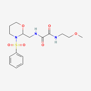 N1-(2-methoxyethyl)-N2-((3-(phenylsulfonyl)-1,3-oxazinan-2-yl)methyl)oxalamide