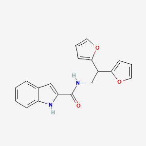 molecular formula C19H16N2O3 B2864017 N-[2,2-bis(furan-2-yl)ethyl]-1H-indole-2-carboxamide CAS No. 2309630-43-9
