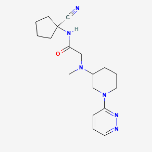 molecular formula C18H26N6O B2864022 N-(1-cyanocyclopentyl)-2-{methyl[1-(pyridazin-3-yl)piperidin-3-yl]amino}acetamide CAS No. 1333779-56-8