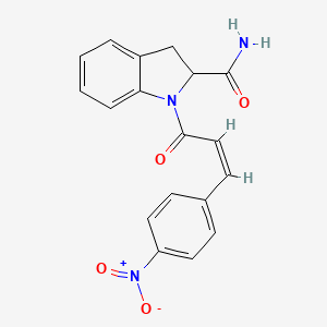 (Z)-1-(3-(4-nitrophenyl)acryloyl)indoline-2-carboxamide