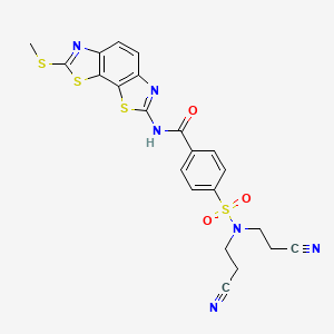 4-[bis(2-cyanoethyl)sulfamoyl]-N-(2-methylsulfanyl-[1,3]thiazolo[4,5-g][1,3]benzothiazol-7-yl)benzamide