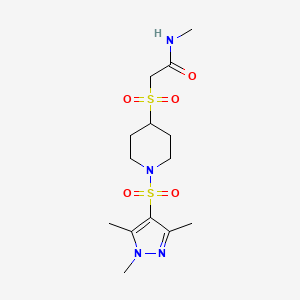 N-methyl-2-((1-((1,3,5-trimethyl-1H-pyrazol-4-yl)sulfonyl)piperidin-4-yl)sulfonyl)acetamide