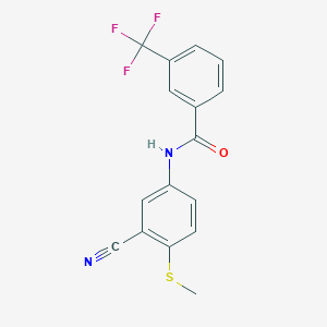 molecular formula C16H11F3N2OS B2864055 N-[3-cyano-4-(methylsulfanyl)phenyl]-3-(trifluoromethyl)benzamide CAS No. 306980-85-8