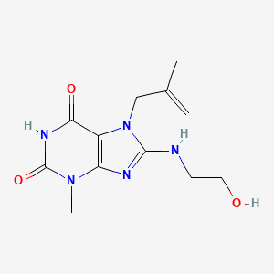 8-[(2-hydroxyethyl)amino]-3-methyl-7-(2-methylprop-2-en-1-yl)-2,3,6,7-tetrahydro-1H-purine-2,6-dione