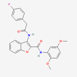 N-(2,5-dimethoxyphenyl)-3-(2-(4-fluorophenyl)acetamido)benzofuran-2-carboxamide
