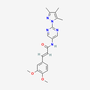 (E)-3-(3,4-dimethoxyphenyl)-N-(2-(3,4,5-trimethyl-1H-pyrazol-1-yl)pyrimidin-5-yl)acrylamide