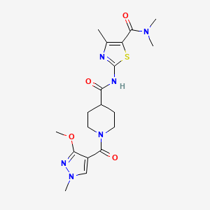 2-(1-(3-methoxy-1-methyl-1H-pyrazole-4-carbonyl)piperidine-4-carboxamido)-N,N,4-trimethylthiazole-5-carboxamide