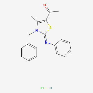 (Z)-1-(3-benzyl-4-methyl-2-(phenylimino)-2,3-dihydrothiazol-5-yl)ethanone hydrochloride