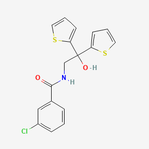 3-chloro-N-(2-hydroxy-2,2-di(thiophen-2-yl)ethyl)benzamide