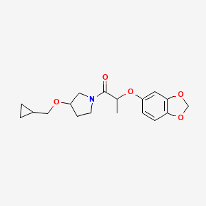 2-(Benzo[d][1,3]dioxol-5-yloxy)-1-(3-(cyclopropylmethoxy)pyrrolidin-1-yl)propan-1-one