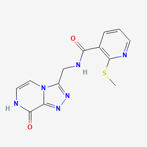 molecular formula C13H12N6O2S B2864099 N-((8-hydroxy-[1,2,4]triazolo[4,3-a]pyrazin-3-yl)methyl)-2-(methylthio)nicotinamide CAS No. 2034367-91-2