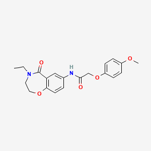 N-(4-ethyl-5-oxo-2,3,4,5-tetrahydrobenzo[f][1,4]oxazepin-7-yl)-2-(4-methoxyphenoxy)acetamide