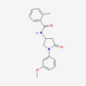 molecular formula C19H20N2O3 B2864117 N-[1-(3-methoxyphenyl)-5-oxopyrrolidin-3-yl]-2-methylbenzamide CAS No. 896271-00-4