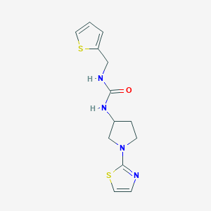 molecular formula C13H16N4OS2 B2864123 1-(1-(Thiazol-2-yl)pyrrolidin-3-yl)-3-(thiophen-2-ylmethyl)urea CAS No. 1795443-70-7