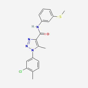molecular formula C18H17ClN4OS B2864128 1-(3-chloro-4-methylphenyl)-5-methyl-N-(3-methylsulfanylphenyl)triazole-4-carboxamide CAS No. 895639-09-5