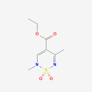 molecular formula C8H12N2O4S B2864133 ethyl 2,5-dimethyl-1,1-dioxo-2H-1lambda6,2,6-thiadiazine-4-carboxylate CAS No. 1340873-71-3