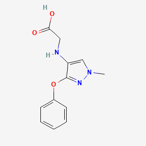 molecular formula C12H13N3O3 B2864135 2-[(1-Methyl-3-phenoxypyrazol-4-yl)amino]acetic acid CAS No. 2247206-95-5
