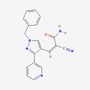 (Z)-3-(1-Benzyl-3-pyridin-3-ylpyrazol-4-yl)-2-cyanoprop-2-enamide
