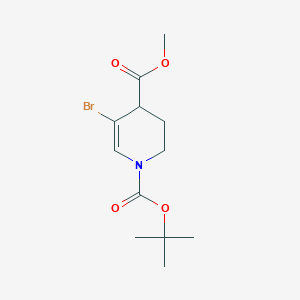 molecular formula C12H18BrNO4 B2864142 1-O-Tert-butyl 4-O-methyl 5-bromo-3,4-dihydro-2H-pyridine-1,4-dicarboxylate CAS No. 2155855-84-6