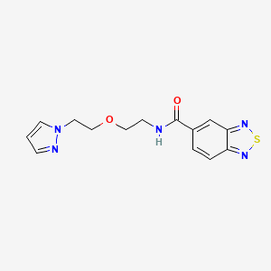 molecular formula C14H15N5O2S B2864144 N-(2-(2-(1H-pyrazol-1-yl)ethoxy)ethyl)benzo[c][1,2,5]thiadiazole-5-carboxamide CAS No. 2034301-35-2