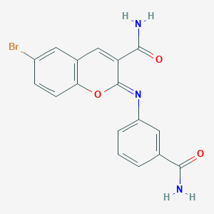 (2Z)-2-{[3-(aminocarbonyl)phenyl]imino}-6-bromo-2H-chromene-3-carboxamide