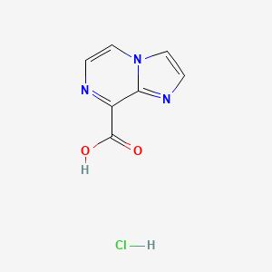 molecular formula C7H6ClN3O2 B2864148 咪唑并[1,2-a]吡嗪-8-甲酸盐酸盐 CAS No. 1820735-11-2