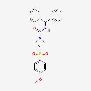 molecular formula C24H24N2O4S B2864155 N-benzhydryl-3-((4-methoxyphenyl)sulfonyl)azetidine-1-carboxamide CAS No. 1705975-13-8