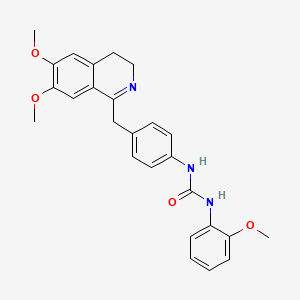 1-[4-[(6,7-Dimethoxy-3,4-dihydroisoquinolin-1-yl)methyl]phenyl]-3-(2-methoxyphenyl)urea