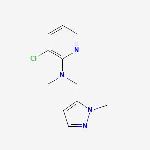 molecular formula C11H13ClN4 B2864165 3-chloro-N-methyl-N-((1-methyl-1H-pyrazol-5-yl)methyl)pyridin-2-amine CAS No. 2034297-26-0