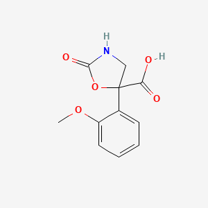 molecular formula C11H11NO5 B2864166 5-(2-Methoxyphenyl)-2-oxo-1,3-oxazolidine-5-carboxylic acid CAS No. 2248396-51-0