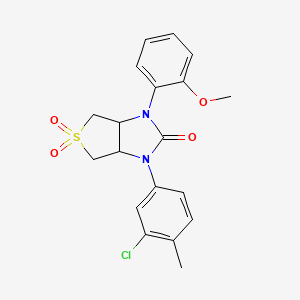 molecular formula C19H19ClN2O4S B2864168 1-(3-chloro-4-methylphenyl)-3-(2-methoxyphenyl)tetrahydro-1H-thieno[3,4-d]imidazol-2(3H)-one 5,5-dioxide CAS No. 878425-70-8