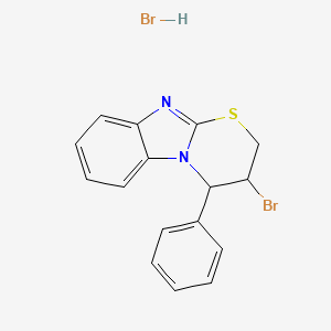molecular formula C16H14Br2N2S B2864171 3-溴-4-苯基-3,4-二氢-2H-苯并[4,5]咪唑并[2,1-b][1,3]噻嗪氢溴酸盐 CAS No. 697794-39-1
