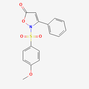 molecular formula C16H13NO5S B2864174 2-[(4-甲氧基苯基)磺酰基]-3-苯基-5(2H)-异恶唑酮 CAS No. 303987-11-3