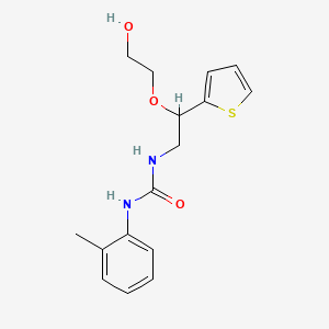 molecular formula C16H20N2O3S B2864180 1-(2-(2-Hydroxyethoxy)-2-(thiophen-2-yl)ethyl)-3-(o-tolyl)urea CAS No. 2034615-70-6