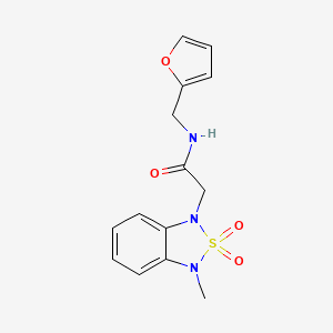 molecular formula C14H15N3O4S B2864182 N-(furan-2-ylmethyl)-2-(3-methyl-2,2-dioxidobenzo[c][1,2,5]thiadiazol-1(3H)-yl)acetamide CAS No. 2034263-51-7