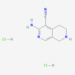 molecular formula C9H12Cl2N4 B2864183 3-amino-5,6,7,8-tetrahydro-2,7-naphthyridine-4-carbonitrile dihydrochloride CAS No. 2551118-11-5