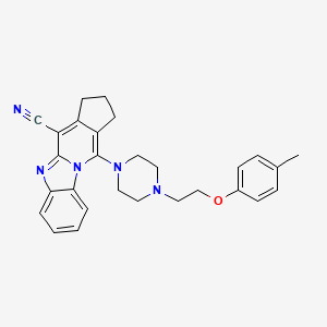 11-{4-[2-(4-methylphenoxy)ethyl]piperazin-1-yl}-2,3-dihydro-1H-cyclopenta[4,5]pyrido[1,2-a]benzimidazole-4-carbonitrile
