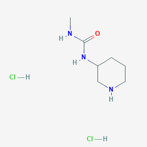 molecular formula C7H17Cl2N3O B2864190 3-甲基-1-(哌嗪-3-基)脲二盐酸盐 CAS No. 2126160-67-4