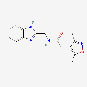 molecular formula C15H16N4O2 B2864195 N-((1H-benzo[d]imidazol-2-yl)methyl)-2-(3,5-dimethylisoxazol-4-yl)acetamide CAS No. 1060880-23-0
